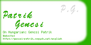 patrik gencsi business card